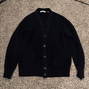 Buck Mason Seafarer Cotton Rib Cardigan – Men’s Large, Navy.